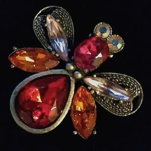 VINTAGE 'Love Bug' Multi Stone Bug/ Figural Brooch